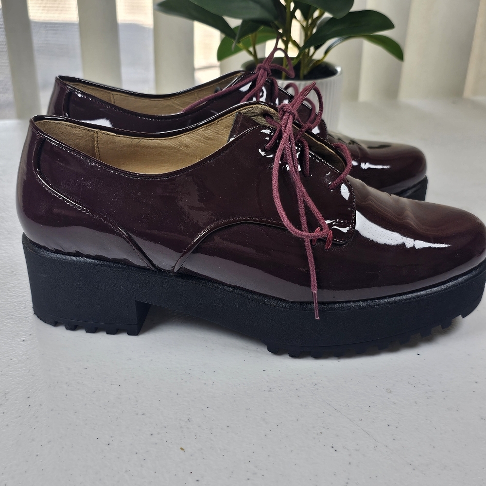Ukies lace up Dxford, loafers wine burgundy oxblood nanogel comfort size‎ 7 1/2